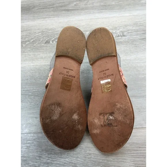 Joie Sable A La Plage Women's Leather Sandals Pink Slide 6 Slip On Italy Shoes - Picture 6 of 11